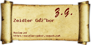 Zeidler Gábor névjegykártya